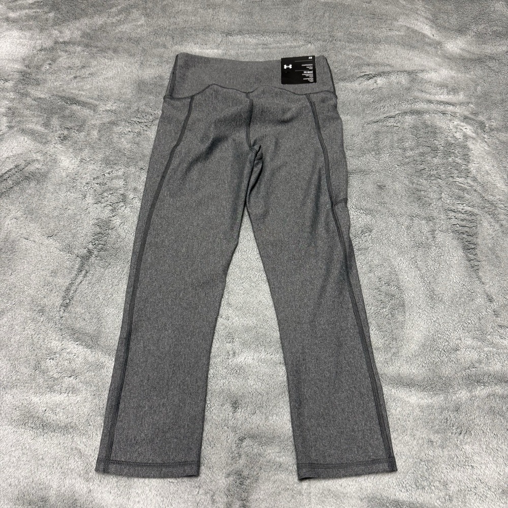 NEW Under Armour Heather Gray Heat Gear Compression Workout Leggings Size XS NWT